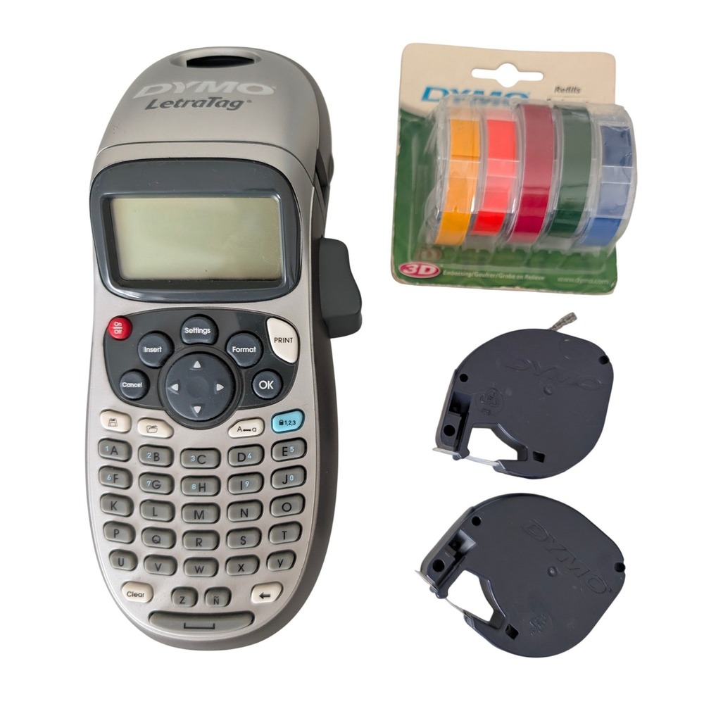 DYMO LetraTag LT-100H Label Maker Tested Working Tape Refills Bundle